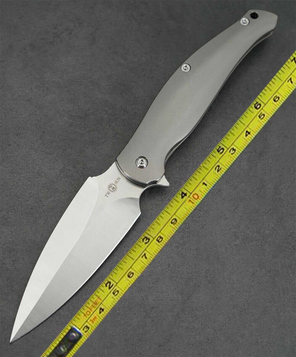 

TwoSun Camping 14C28N Titanium Ball Fast Open Pocket Folding Knife TS248