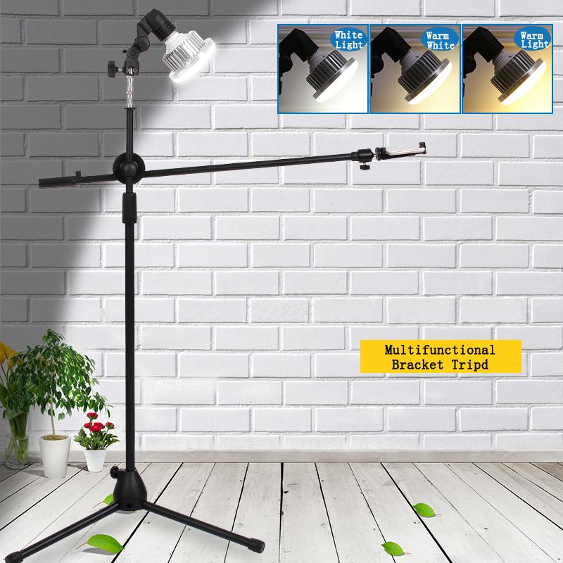 

Photo Photographic Phone Studio Live Video Shooting Kit Adjustable 1.3M Floor Tripod Bracket Stand Boom Arm 35W LED Fill Light