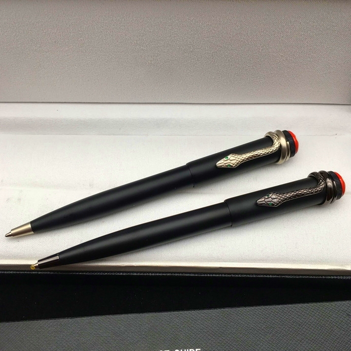 

YAMALANG high quality Matte Black Roller ball pen Ballpoint pens with Snake clip office stationery Supplies luxurs Write refill-pens