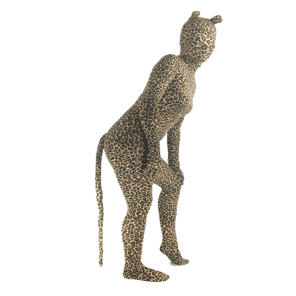 Catsuit Costumes tights Spandex zentai Leopard Animal Cosplay Performance Halloween Anime Costume With ears and tail-image-747392733
