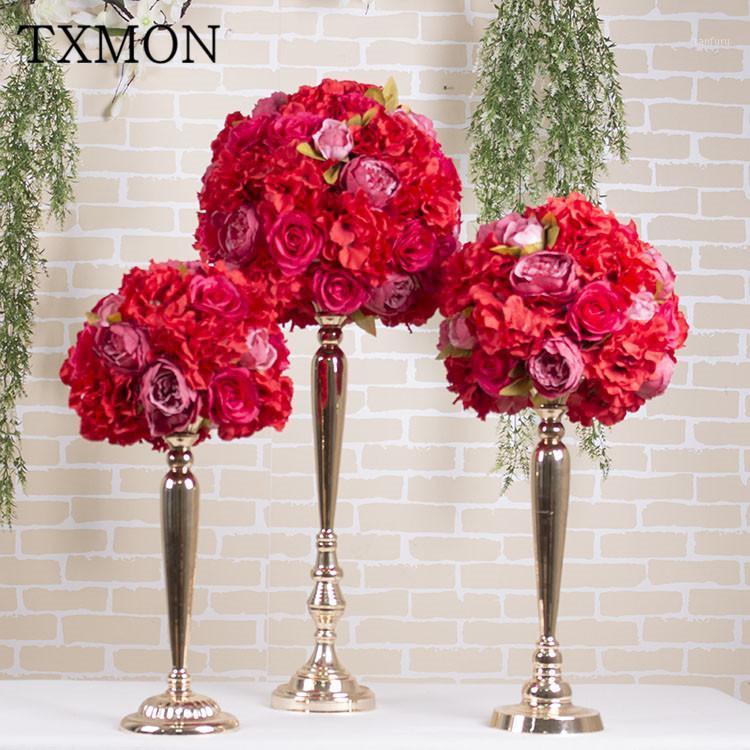 

Wedding props 3 sets of artificial flower table flowers flower arrangement road sign decoration photography decorative floral1, Blue