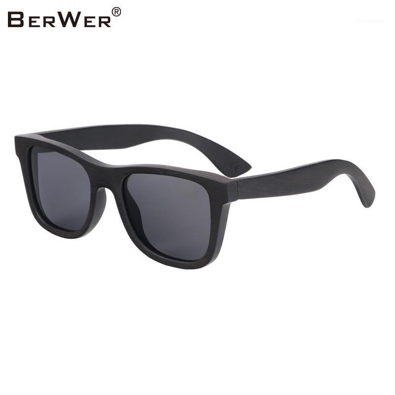 

BerWer 100% Natural Ebony Wooden Sunglasses Unisex Polarized Sun Glasses Male feminino Fashion1