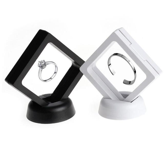 

Transparent Jewelry Display Box Ring Suspended Floating Holder Case Jewelry earring display case Stand Cases Dropship
