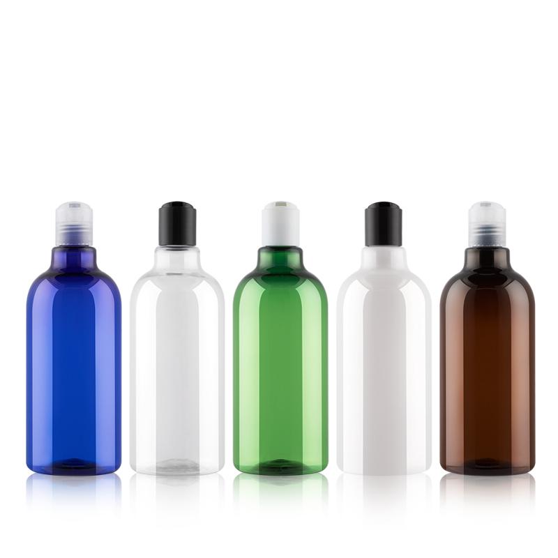 

12pcs 500ml Plastic Cosmetic Cream Bottle Refillable Essence Lotion Disc Cap Empty Bottle Blue Clear Green White Brown Container