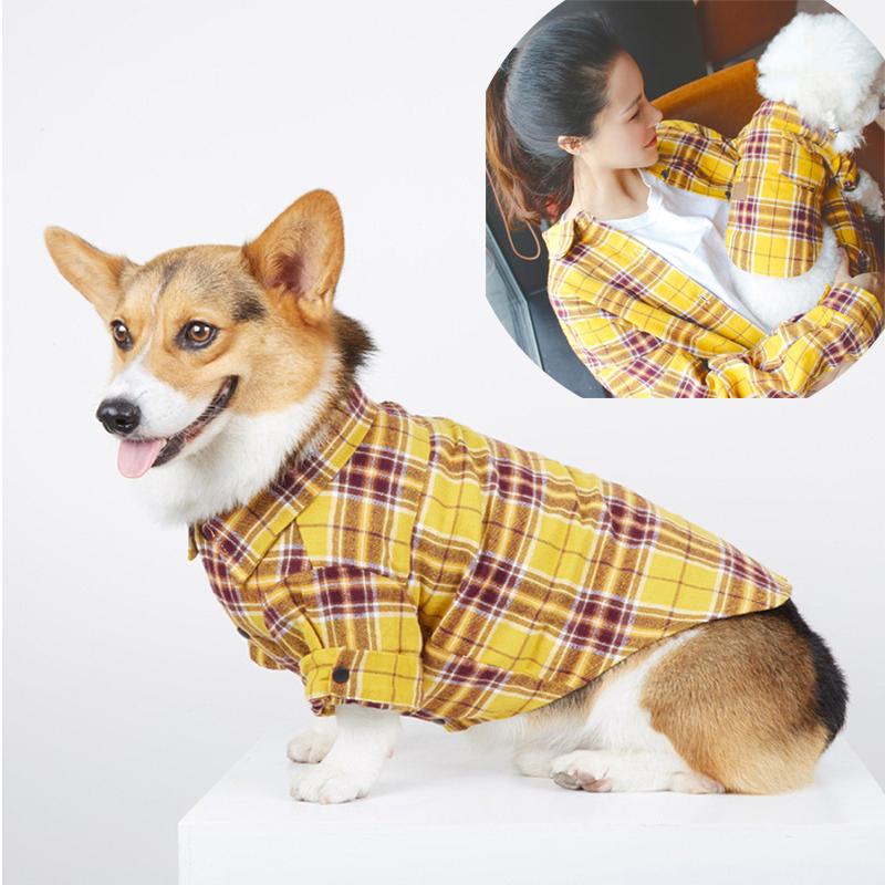 

Dog Parent-Child Matching Outfit Family Clothes Lattice Summer Small Medium Pet Cat Clothes Hoodie Shirt Pajamas Women Men Shirt, Only for pet