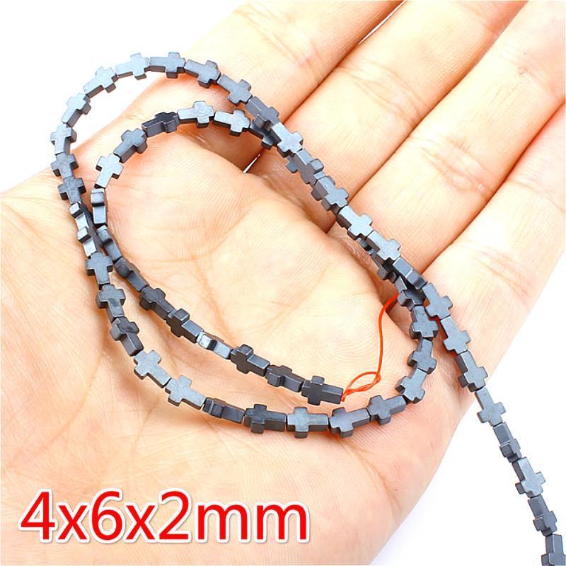 

Natural Stone Hematite Cross Shaped Loose Beads 2x6x4mm Cross Shaped Beads For Making DIY Bead Bracelet Necklace (15 Inch)1