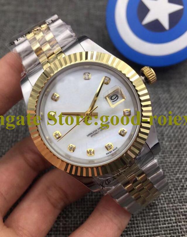 

Mens Automatic Asia Watches Mother Pearl Diamond 116333 Jubilee Bracelet Gold Steel Men Black 126333 Wimbledon Date Mechanical Just Watch