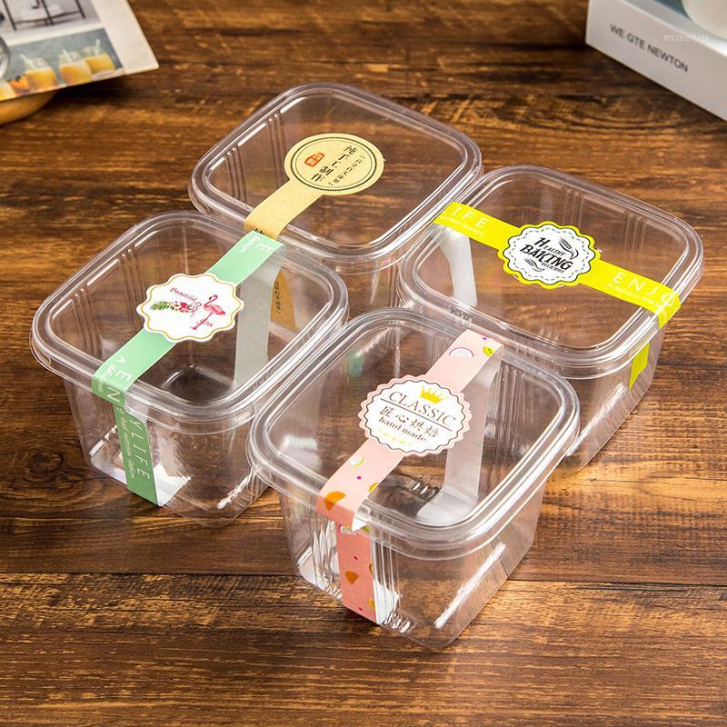 

50pcs High quality PET plastic transparent dessert cake box packaging ice cream fruit salad pudding yogurt candy favors boxes1