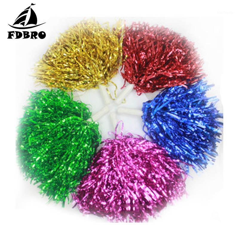

FDBRO Cheering pompom Flower Cheerleaders Ball Bouquet Cheerleaders Hand Flowers Rings Plastic Handles for Sport Match1