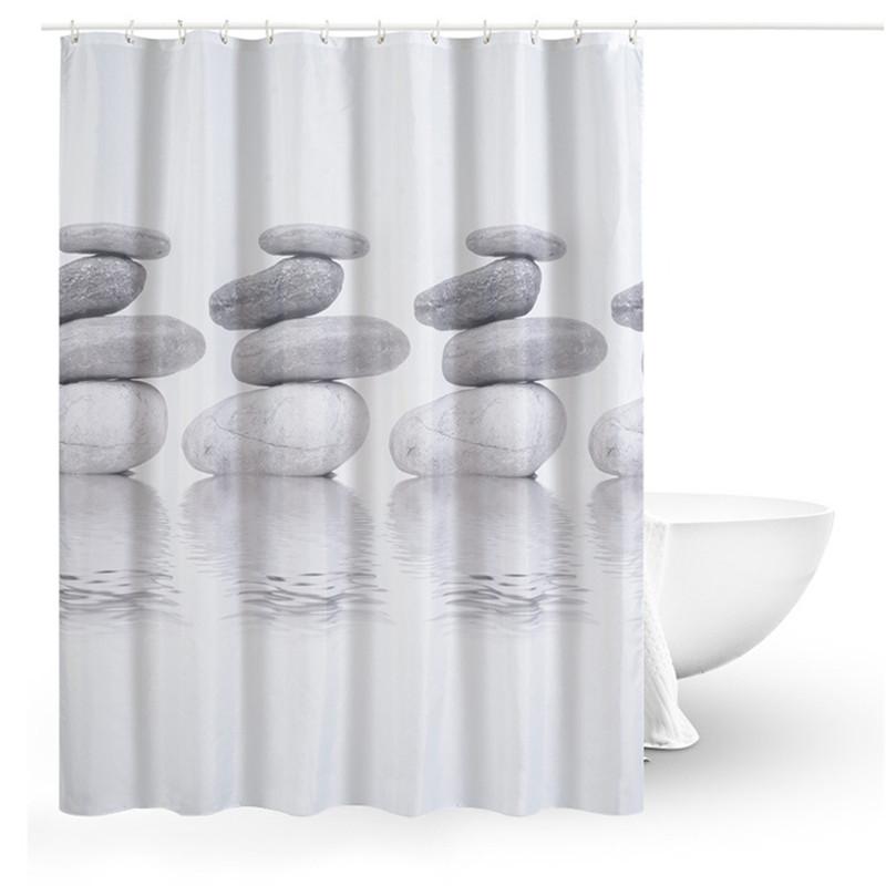 

180*180cm Polyester Stone Printing Thickening Bathroom Curtains Shower Curtain Waterproof Bathroom Accessories Shower Barrier
