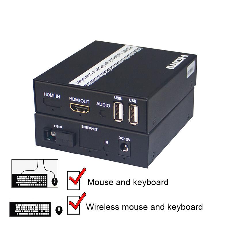 

to fiber optic converter 1080P Fiber Optic Video Extender KVM( USB) to Mouse and keyboard IR extender