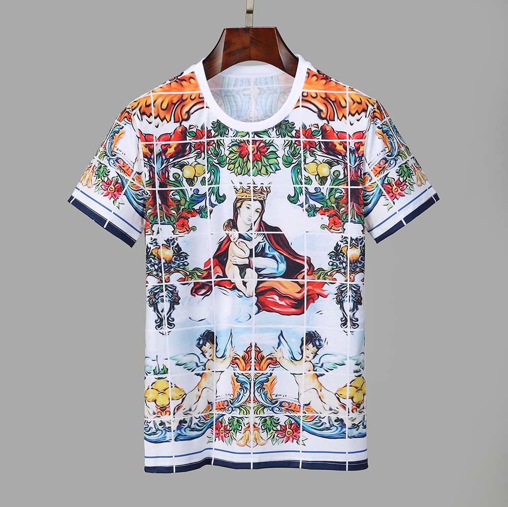 

New mens designer brand t-shirts O collar women short sleeve Paris Italy brand 3D printing high quality 100% cotton Top Tees 5597, As picture