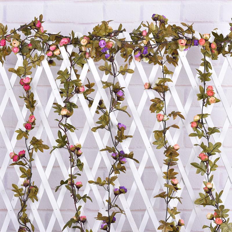 

2021 NEW Wedding Decoration Artificial Fake Silk Rose Flower Vine Hanging Garland Wedding Home Decor YOWEI, Purple