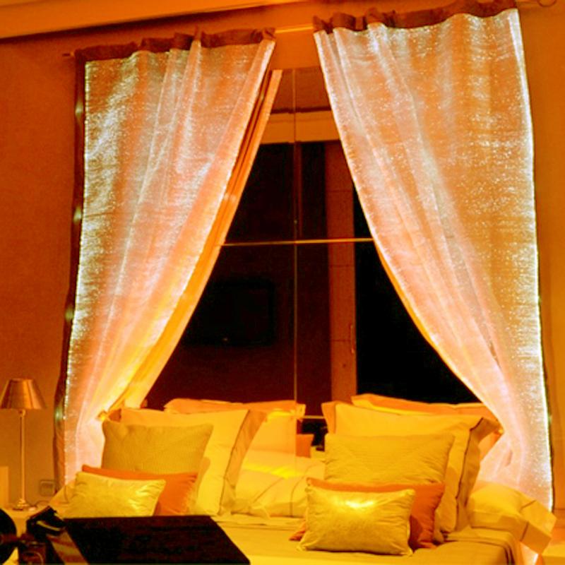 

Festival DayRBG Drape Party Shining curtain Fiber Optic LED Night Christmas Day Party Surprise Luxurious curtains Sheet curtains, As pic