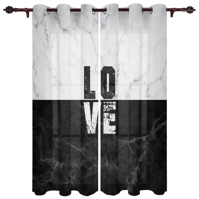 

Nice Translucent Curtains With Marble Love Texture Pattern For Living Room Kitchen Bedroom Decoration Windows Curtain & Drapes