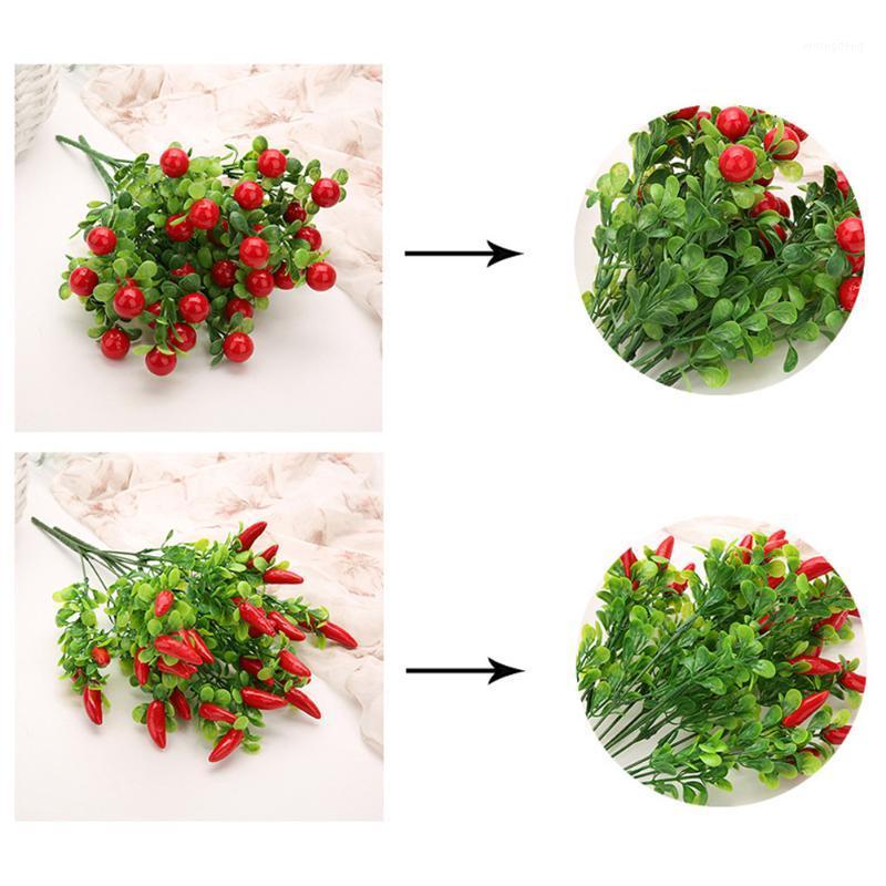 

Simulation Green Plant Artificial Wedding Decoration Home Decor Chili Fruits Bunches Landscape Plant1, Pepper tree