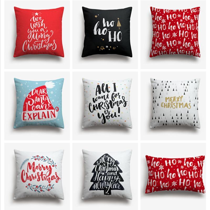 

Sweetenlife Christmas Present Cushion Cover High Quality Red&Black Cushion Home 45x45cm American Style Sofa DropShipping1, Sl0280