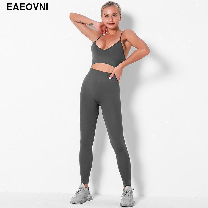 

2020 Seamless Womens Yoga Set Gym 2-Piece Push Up Leggings Workout High Waist Fitness Running Sports Energy Athletic Suit Autumn1, Black