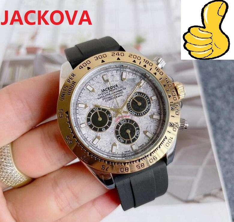 

Battery chronograph quartz movement wristwatches stopwatch men comfortable rubber strap original clasp six-stiches work leisure fashion set auger wristwatch, As pic