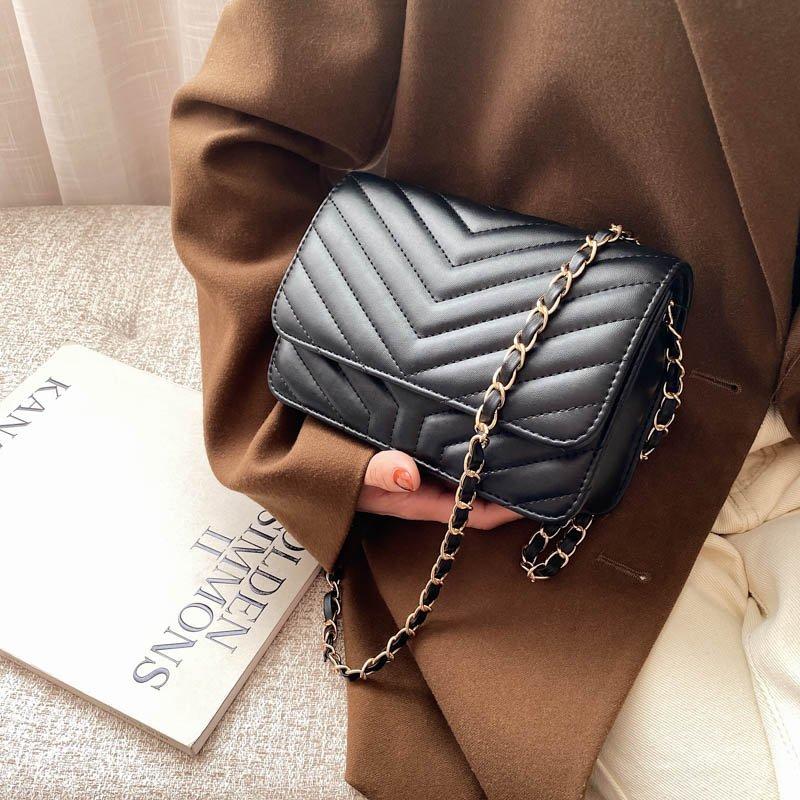 

V-line Leather Crossbody Bag for Women 2021 Fashion Sac A Main Female PU Shoulder Bags Female Handbags and Purses with Handle, Beige