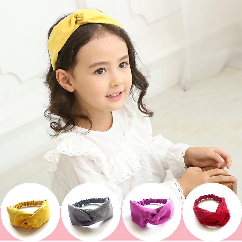 

Boutique 20pcs/4C Fashion Cute Solid Cross Bandanas Girls Hairbands Kawaii Overlap Across Girls Headbands Hair Accessories, Red