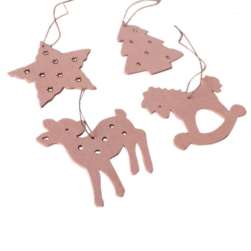 

3/4pcs Creative Wooden Pendants Ornaments Christmas Decorations Party Hanging Gifts adornos navidenos decorazioni natalizie 20211