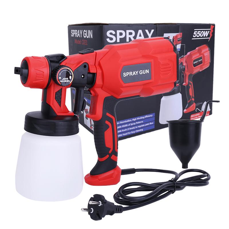 

550W Spray Gun Airbrush 18V DC 220V AC High Power Home Electric Paint Sprayer 800ML Pneumatic Tool Easy Spraying and Clean