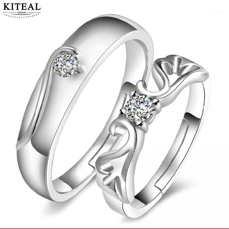 

KITEAL Hot New Fashion size resizeable Maiden wedding rings angel wing lover couple ring ring sets aneis wedding1