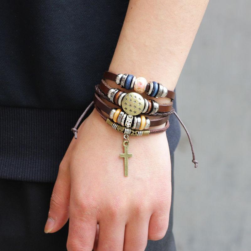 

Charm Bracelets Trendy Multilayer Women's Leather Bangles In 2021 Glamorous Bohemian Adjustable Rope Chain Jewelry Beaded