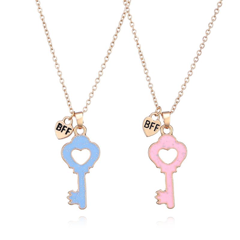 

Fashion jewelry Key shaple enamel necklace , 2 pieces as a set
