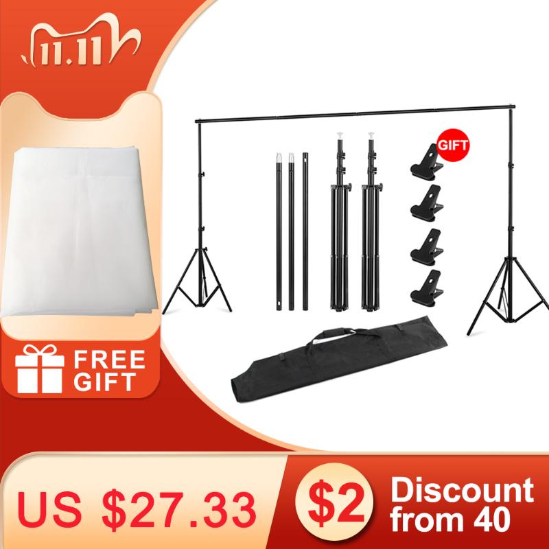 

PHOTO BACKDROP STAND KIT Photo Studio Background Support T Shape Backdrop for Studio 152cm,200cm, 260cm, 280cm, 300cm
