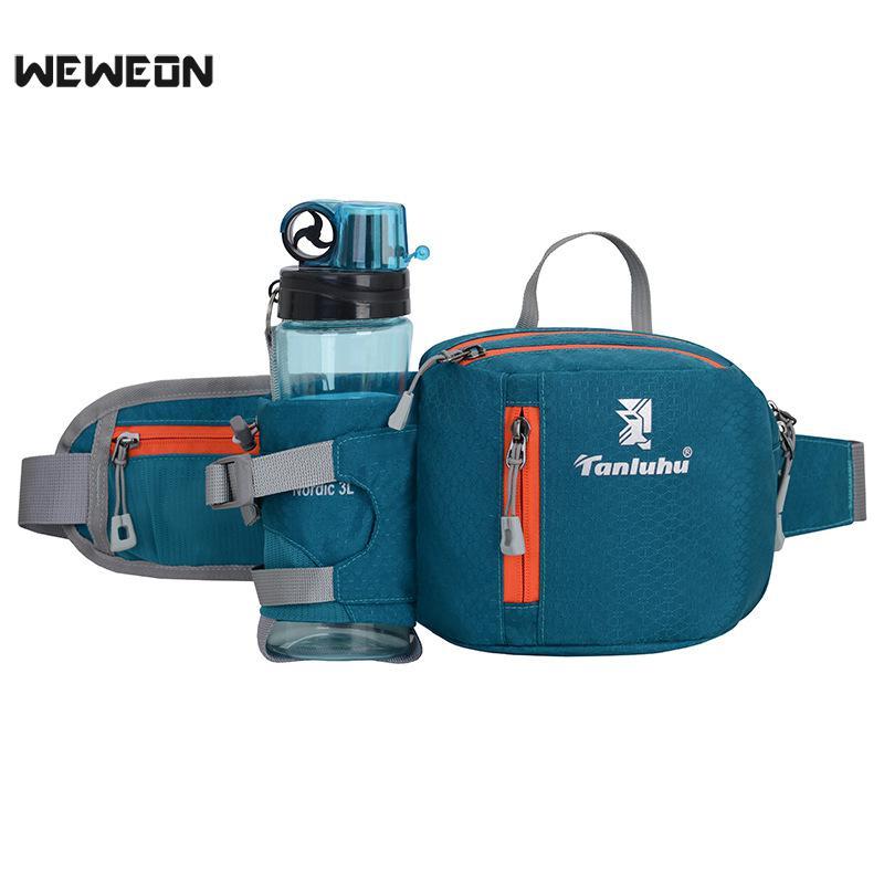

Running Bag Waist Belt Pack Outdoor Marathon Gym Sport Fitness Water Bottle Pouch Fanny Waist Pack Riding Cycling Phone Pocket, Black