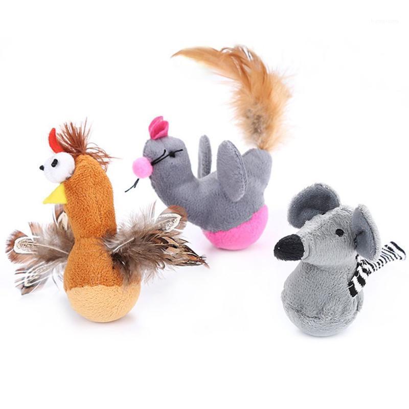 

Pet Cat Chew Little Bird Chicken Mouse Plush Toys Kitten Rat Tumbler Interactive Toy Claw Teeth Grinding Bite-resistant Supplies1