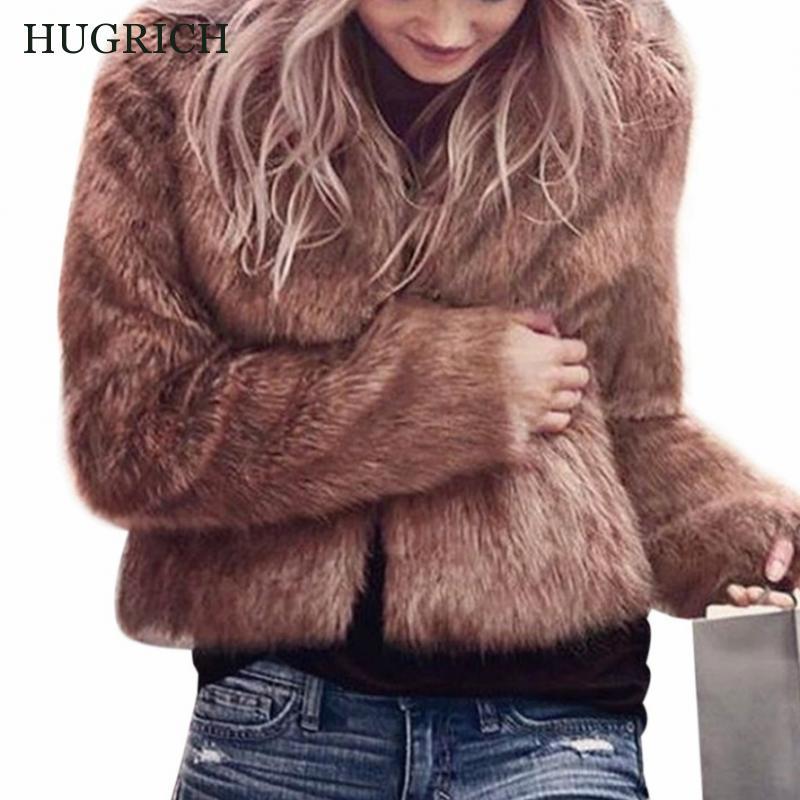 

Women' Fashion Luxury Fluffy Fur Coat Winter Collarless Long Sleeve V-Neck Fur Jacket Overcoat Short Coat, White