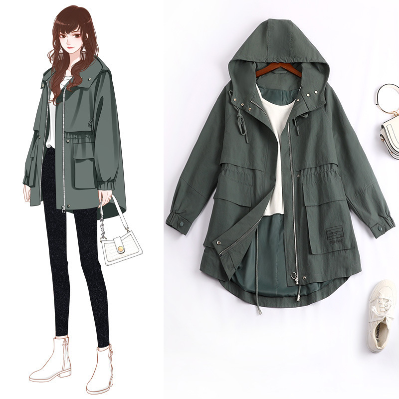 

Plus Size Grand Occasional Waste Loose Jacket Coat Women 2021 New Autumn Blunt Mode Vest Female Basic Automne 8960 Cvhx, Green