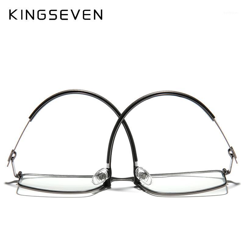 

KINGSEVEN Men's Glasses Ultralight Optical Glasses Titanium Material Frame Myopia Prescription Eyeglasses Silicone Temple Design1