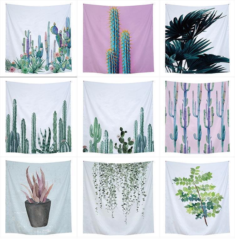 

Nordic Plant Wall Tapestry Hanging Blanket Modern Simple Bedroom Tapestry Background Fabric Gobelin House Decoration AD50WT1