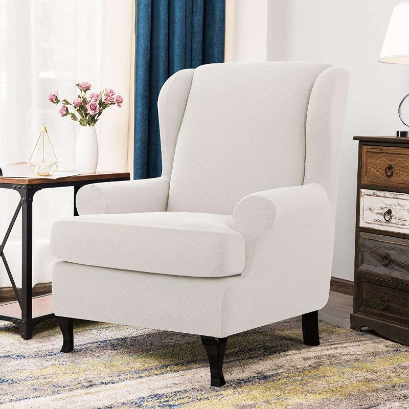 

Arm Wing Back Chair Cover Elastic Armchair Wingback Chair Wing Back Cover Jacquard Stretch Protector SlipCover Protector
