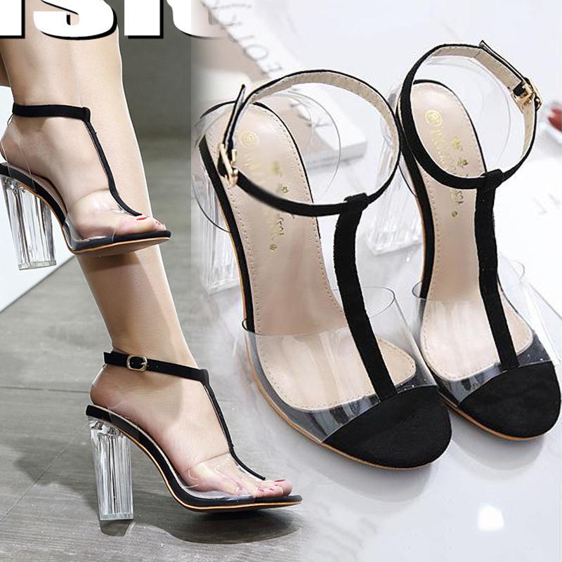 

High heels women large size crystal high heels new sexy nightclub high-heeled sandals women peep handbag thin women's, Black