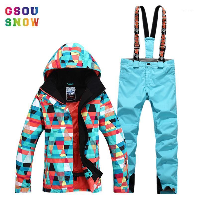 

Gsou Snow Ski Suit Women Winter Bayan Mont And Pants Female Snowboard Jacket Skiing Outdoor Kurtka Zimowa Damska Jas Dames Coat1, 01