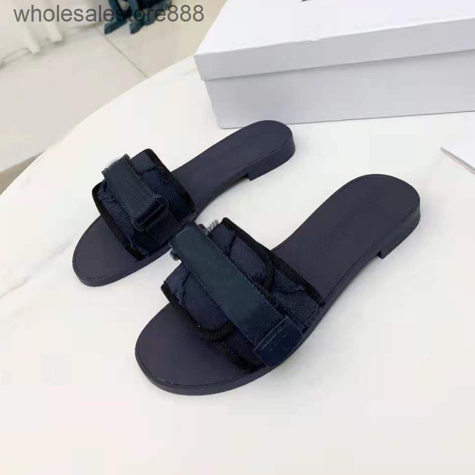 

2022 Designers Women Nude Camouflage Slippers Women Denim Flat Slipper Evolution Buckle nylon strap Designer Fabric Band Rubber Sole Slide, 1.1