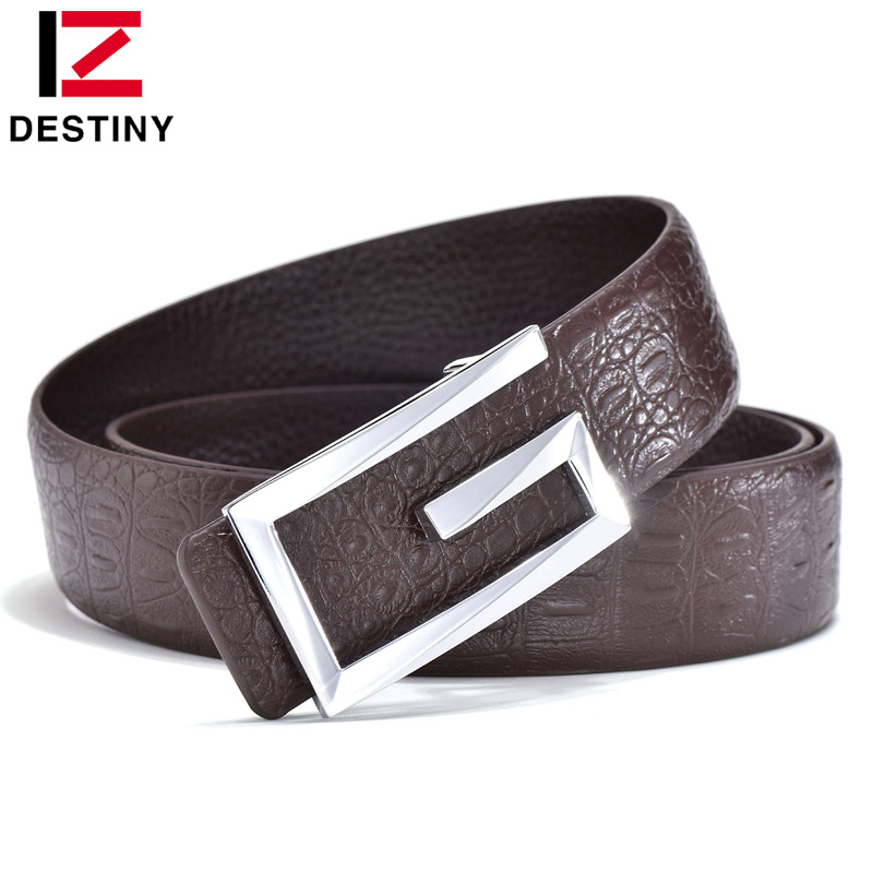 

DESTINY Designer Belts Men Luxury Famous Brand Male Genuine Leather Strap Waist Gold Jeans Silver Wedding Belt G High Quality, Black;brown