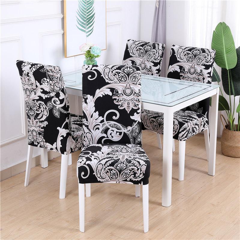 

Spandex Dining Chair Cover Elastic Pastoral Print Modern Anti-dirty Slipcovers Furniture Cover Kitchen Wedding 1/2/4/6PCS1