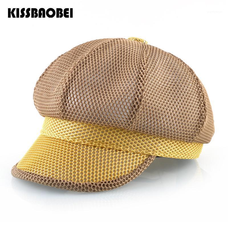 

Summer newsboy cap women breathable mesh octagonal hat Ladies fashion gatsby hats for women casual beret caps gorros mujer1, White