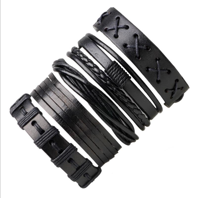 

The Newest Trendy leather Wrap Braid bracelets Men's Women's DIY Handmade Retro leather Bangle bracelets Jewelry