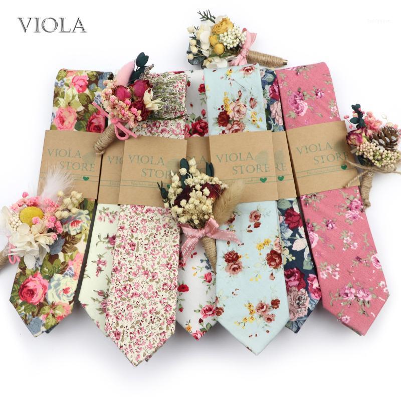 

Exclusive Men Gift Packing Beautiful Floral Necktie 6cm 100%Cotton Dry Flower Pin Tie Brooch Sets Wedding Party Groom Accessory1