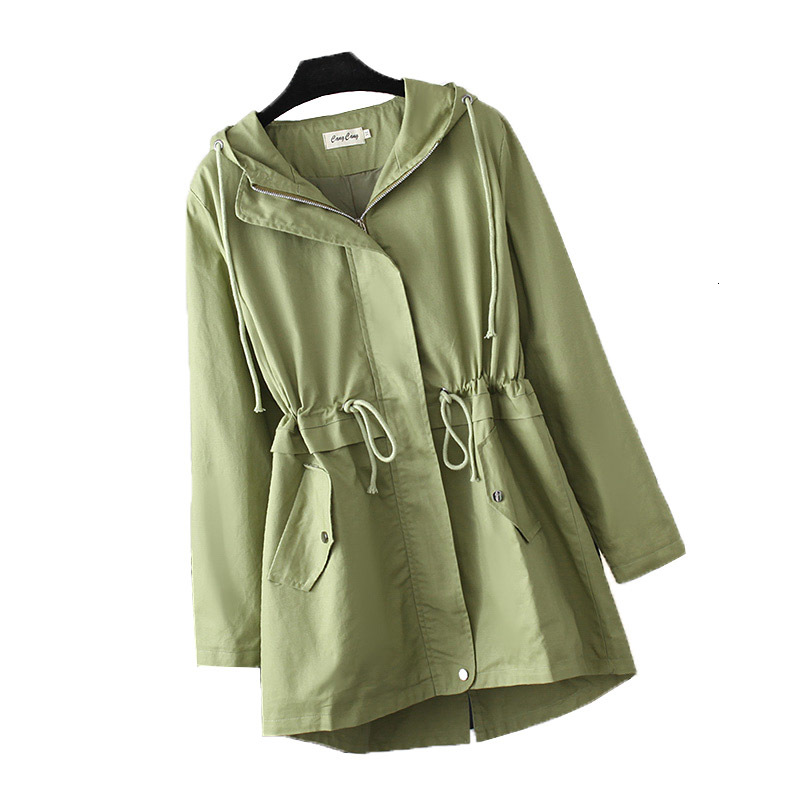 

Spring Autumn Coat Korean Fashion Loose Cord with Top Quality Female Jacket More Size Outerwear 4xl Xuem, Army yellow.