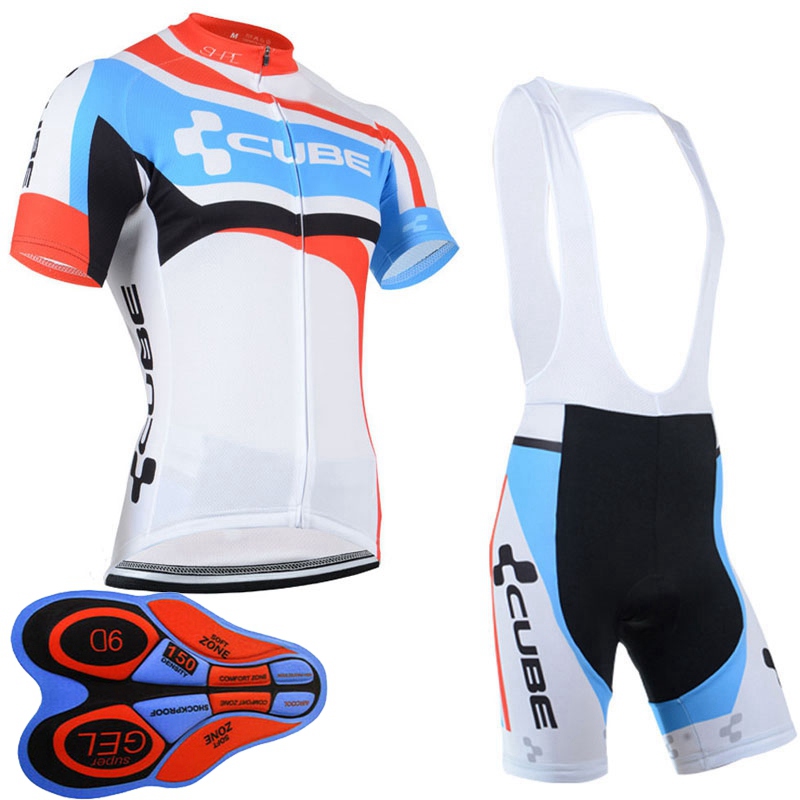 

CUBE Team Mens Cycling short Sleeve jersey bib shorts sets Breathable Racing Bicycle Wear MTB Bike Clothing sports uniform Y20052901, Black;red