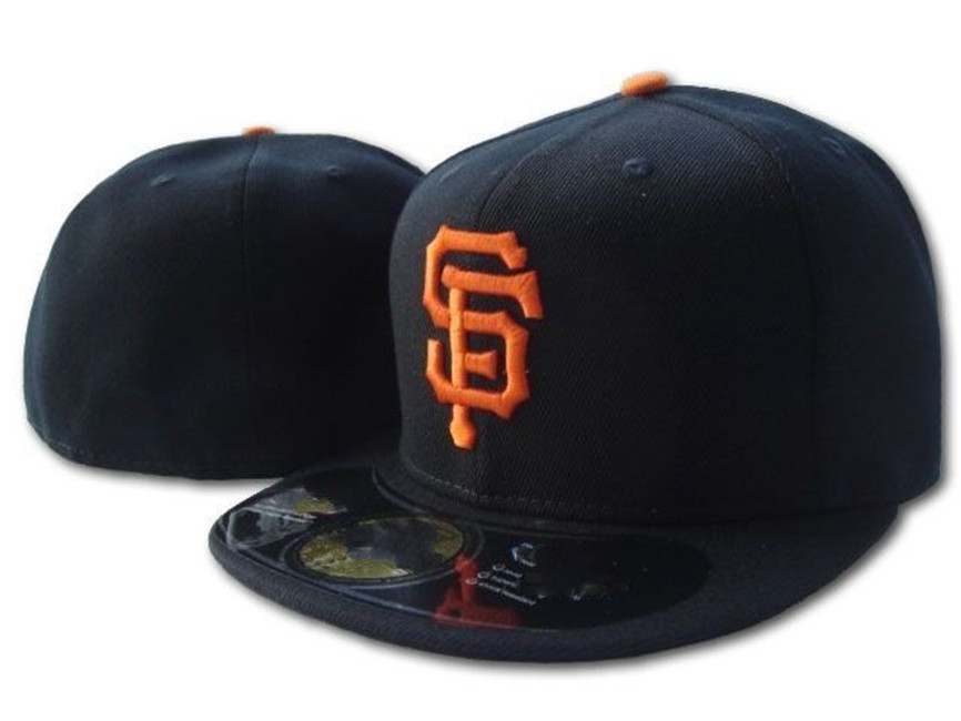 

Men's Giants Fitted Hat Black Color Orange SF Flat Visor on field All Team Sport Baseball Fitted Hats sox Fan's Hip Hop Full Close, Blue;gray