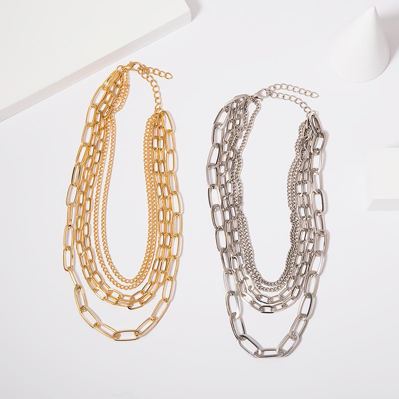

Multilayer Fashion Women Lady Alloy Clavicle Choker Necklace Charm Chain Jewelry